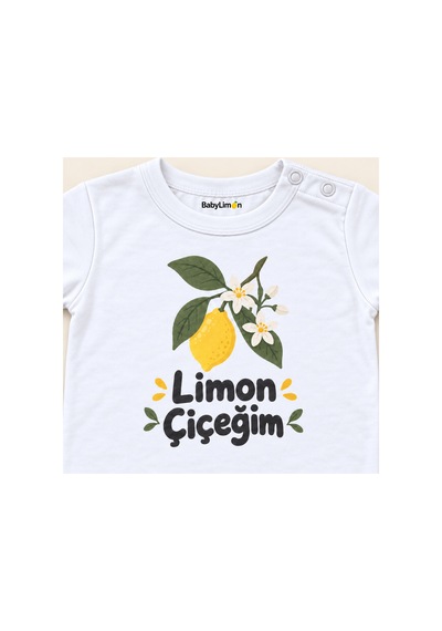Babylimon Limon Çiçeğim Beyaz Kısa Kollu Çıtçıtlı Bebek Zıbını Beyaz - Limon Çiçeğim - 928161967 Beyaz - Limon Çiçeğim