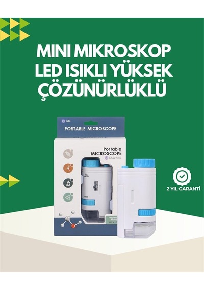 Led Aydınlatmalı 80 200 Kat Büyütmeli Cep Mikroskop Mh-hs3342-7741