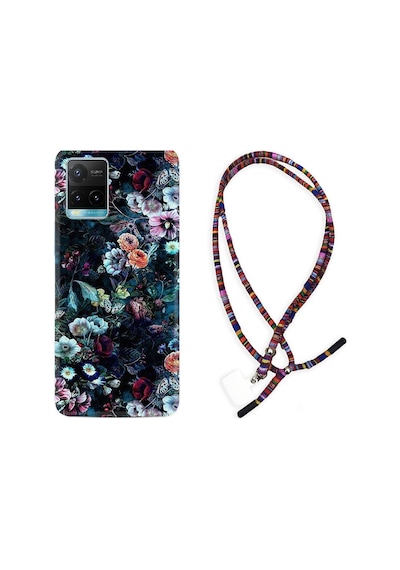 Vivo Y33S Kılıf Rasta Boyun Askılı Great Flowers 1304