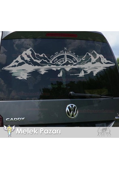 Pusula Deniz Manzara Off Road Kamp Karavan Sticker