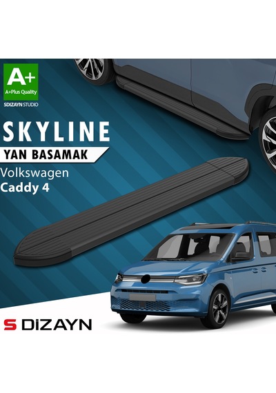 S-dizayn Vw Caddy 4 Skyline Siyah Yan Basamak 193 Cm 2020 Üzeri A+ Kalite