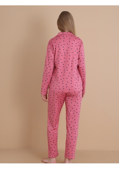Wordex Mirano 9802 Şardonlu Soft Kışlık Puantiyeli Düğmeli Kadın Pijama Takımı Gül Kurusu Wordex Mirano 9802 Şardonlu Soft Kışlık Puantiyeli Düğmeli Kadın Pijama Takımı Gül Kurusu