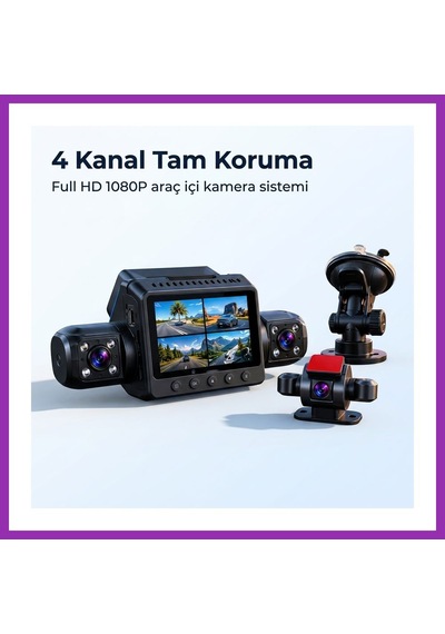 Bezos 9720 Araç Kamerası 4 Kamerali Bty