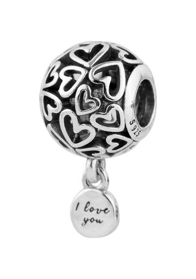 Fubena Kafesişi Kalp Love Sallantılı Charm Gümüş