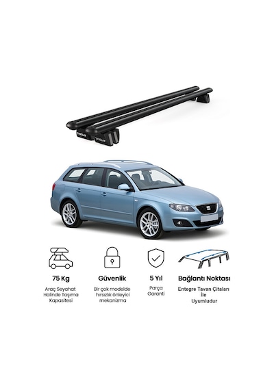 Pençe Seat Exeo St 2009-2013 Uyumlu Siyah Ara Atkı Port Bagaj Tavan Barı