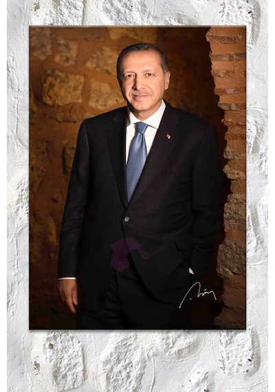 Recep Tayyip Erdoğan Başkan Erdoğan RTE Kanvas Tablo (7 Farklı Ölçü) 50 x 70