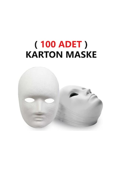 100 Adet, Karton Maske, Boyanabilir, Eğitici Maske Boyama, Etkinlik Ve Hobi Maskesi