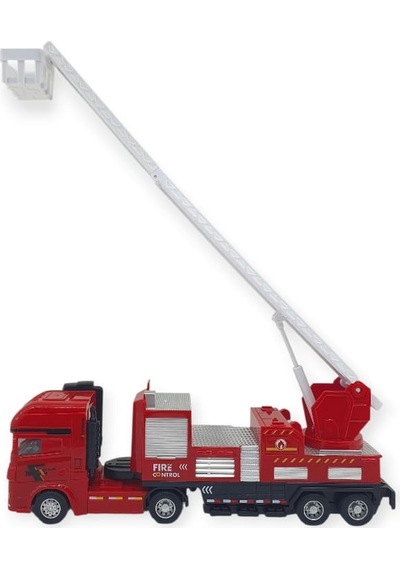 Metal İtfaiye Arabası - Merdivenli 26cm - 706-45 Kırmızı