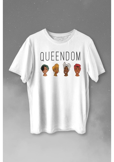 Queendom African Girl Afrikali Kız Siyahi Kadın Baskılı Tişört Unisex T-shirt 001