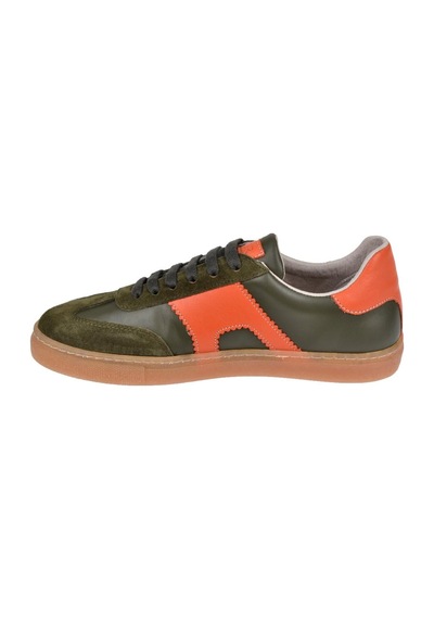 Floor Hakiki Deri Kadın Spor Ayakkabı Sneaker Mak-5120 Haki Orange Haki Orange