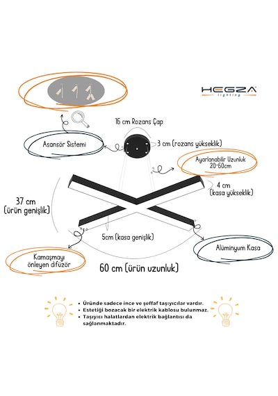Papillon Gri Kasa, Sarı Işık Modern Sarkıt Led Avize GRİ RENK