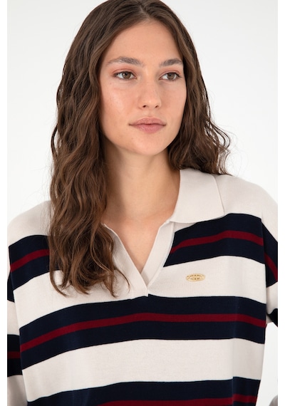 U.S. Polo Assn. Kadın Krem Polo Yaka Kazak 50297089-VR071