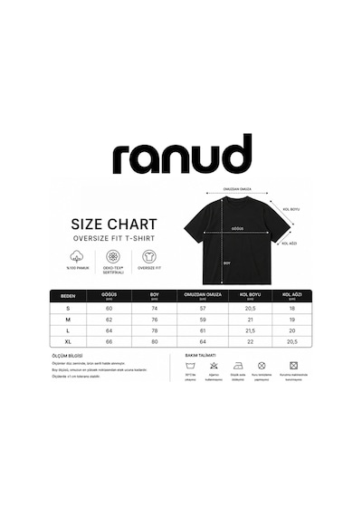 Ranud Erkek Oversize Fit Tişört,%100 Pamuk, Yumuşak Fırçalı Kumaş, Oeko-tex Sertifikalı Mavi Ranud Erkek Oversize Fit Tişört,%100 Pamuk, Yumuşak Fırçalı Kumaş, Oeko-tex Sertifikalı Mavi