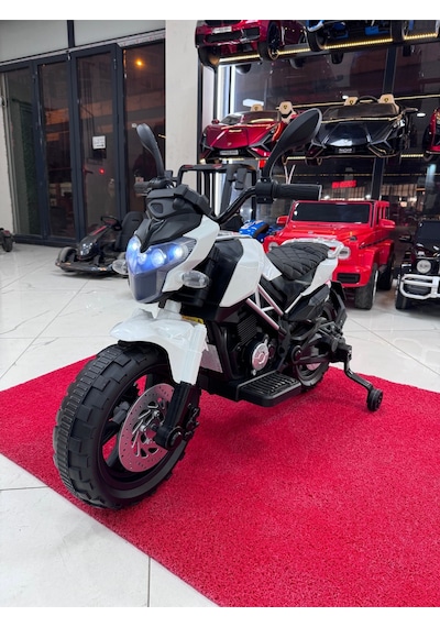 3-10 Yaş 12 Volt Akülü Motor Akülü Motosiklet Beyaz
