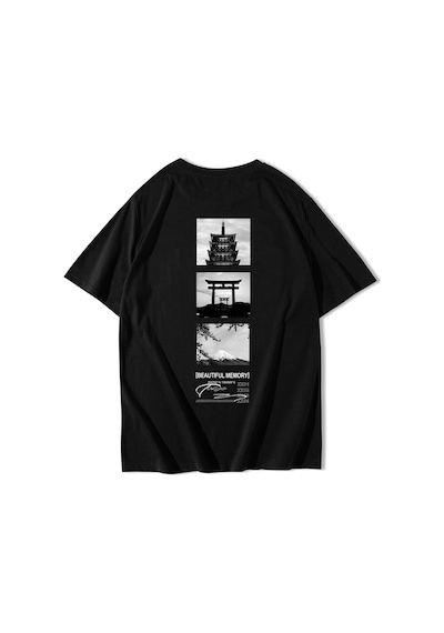Brz Collectıon Brz Collection Unisex Oversize Beautiful Memory Tokyo T-shirt Siyah