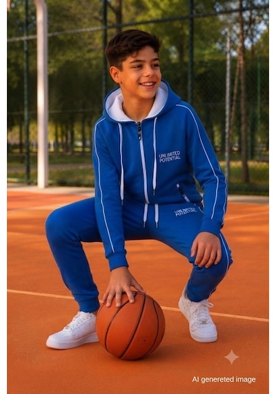 Pina Kids Erkek Çocuk Scuba Unlimited Çift Şeritli Kapüşonlu Reglan Kol Dalgıç Kumaş Eşofman Takımı Esf7024 Saks Pina Kids Erkek Çocuk Scuba Unlimited Çift Şeritli Kapüşonlu Reglan Kol Dalgıç Kumaş Eşofman Takımı Esf7024 Saks