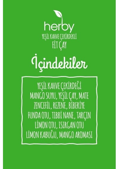 Herby Yeşil Kahve Çekirdekli Fit Çay 2'li 5'li Paket