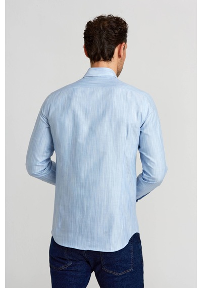 Bisse Modern Fit Klasik Dik Yaka Mavi Erkek Gömlek Gmdgr0122300211 D35 Mavi