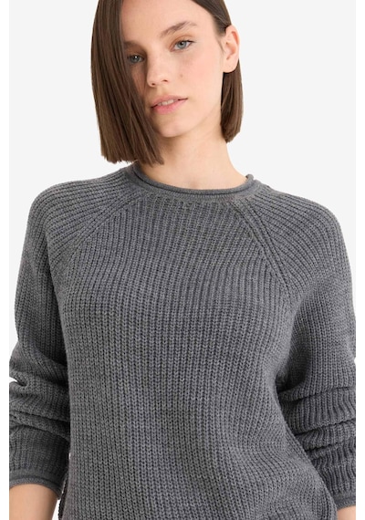 Defacto Coool Regular Fit Bisiklet Yaka Triko Kazak L2567az25wnar61 Antrasit