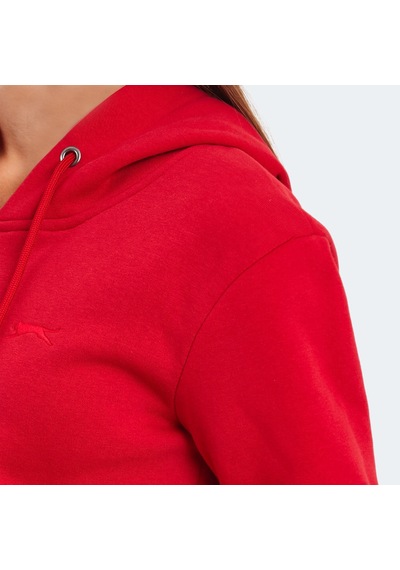 Slazenger KATYA Kadın Fermuarlı Kapüşonlu Cepli Kırmızı Sweatshirt