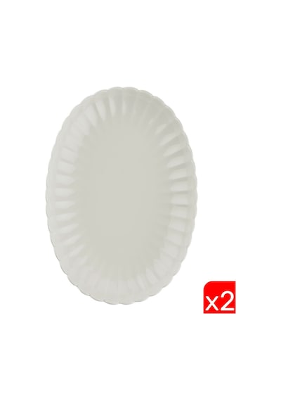 Kütahya Porselen Bone Luz Krem Kayık Tabak 28x19cm 2 Li Bnlzf28ky00 Çok Renkli