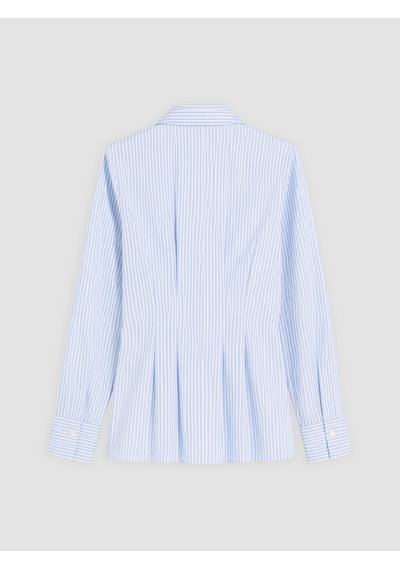 Lcw Everyday Mavi Çizgili Peplum Kadın Gömlek