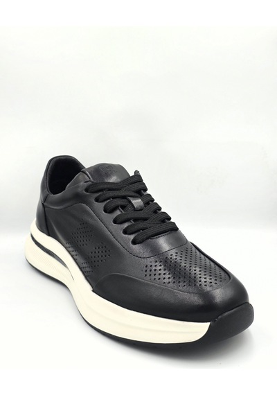 Lbr H1130 Siyah Hakiki Deri Eva Taban Erkek Günlük Casual Deri Spor Ayakkabı