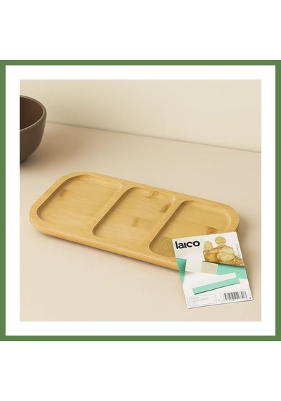 Bezos Bambu 3 Bölmeli Sunum Tepsisi 25x14 Cm Hb006