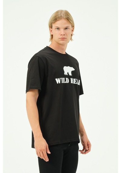 Rich Erkek T-shirt Ayı Baskılı Bear Tişört SIYAH Rich Erkek T-shirt Ayı Baskılı Bear Tişört SIYAH