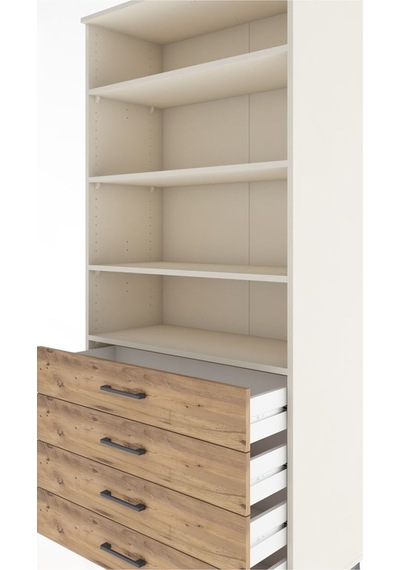 Hyperion Dolap 4 Raflı 4 Çekmeceli 88x44x195 Aytaşı-çam Aytaşı