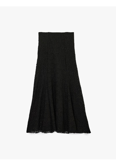 Koton Slim Fit Midi Dantel Etek Siyah 6sak10048pk