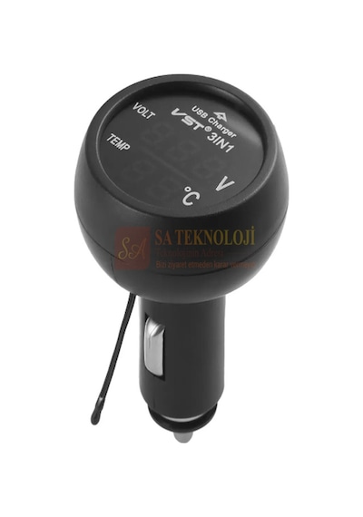 Araç Voltmetre 3in1 Mavi-kırmızı