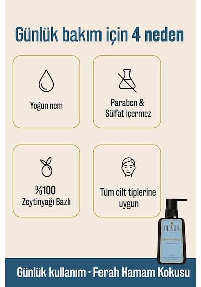 Hamam Kokulu Zeytinyağlı Duş Jeli & El Sabunu Seti Doğal, Kalıcı Ferahlık 750 Ml + 500 Ml Diğer