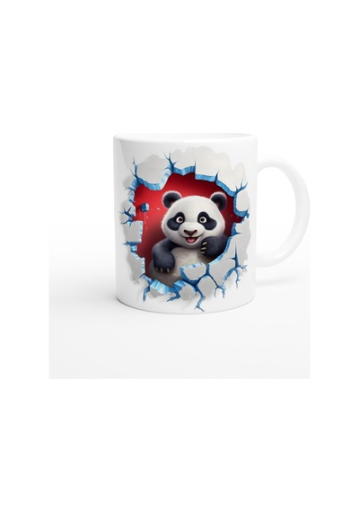 3d Sevimli Panda Baskılı Kupa Bardak Renkli
