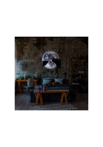 Kişiselleştirilebilir Ledli Işıklı Epoksi Cam Katmanlı Tablo Possible Dolunay Gri - 738183435 Gri