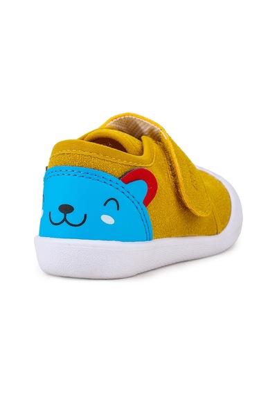 Kiko Kids Catly Cırtlı Erkek Bebek İlk Adım Panduf Ayakkabı Sarı