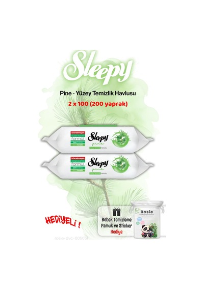 Sleepy Pine Çam Ferahlığı Islak Havlusu 2'li Ve Rosıe Tekli