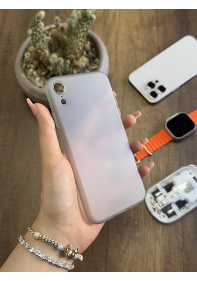 Apple iPhone Xr Uyumlu Süper İnce Mat Ultra Thin Silikon Kılıf Gri