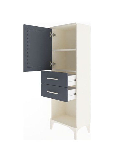 Arges Dolap 2 Raflı 2 Çekmeceli Tek Kapaklı 44x30x134 Aytaşı-antrasit Aytası
