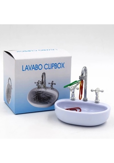 Lavabo Şeklinde Ataç Kutusu Beyaz
