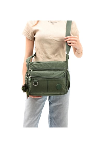 Çapraz Askılı Ultra Hafif Çok Cepli Bayan Omuz Çantası Yeşil Model: 571-6d - Yeşil