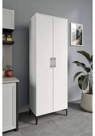 Plain Metal Ayak Metal Kulp Pla2200 Çok Amaçlı Dolap Mutfak Dolabı Banyo Dolabı Ayakkabılık Balkon Dolabı Kiler Dolabı Beyaz