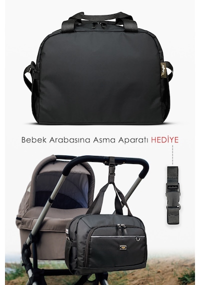 Stylo Urban X Pro Anne Bebek Bakım Kadın Çantası ve Yeni Doğan Çantası Siyah