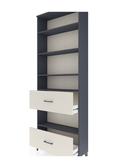 Arges Dolap 5 Raflı 2 Çekmeceli 88x30x243 Antrasit-aytaşı Antrasit