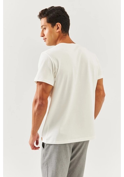 Erkek Oversize Rahat %100 Pamuklu Penye Bisiklet Yaka Kısa Kol Basic T-shirt Classic Collection Beyaz