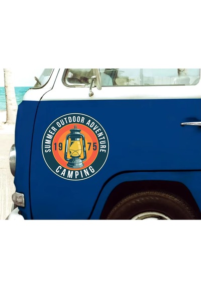 Kamp Sticker, Kampçı Camping Adventure Off Road Sticker, Araba Oto Pickup Karavan Sticker 02023 10X10 Cm