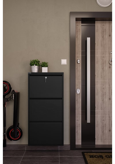 Ceha Kilitli 3'lü Metal Ayakkabılık - Siyah K.AYK-3 /AB9005/KL Siyah Ceha Kilitli 3'lü Metal Ayakkabılık - Siyah K.AYK-3 /AB9005/KL Siyah