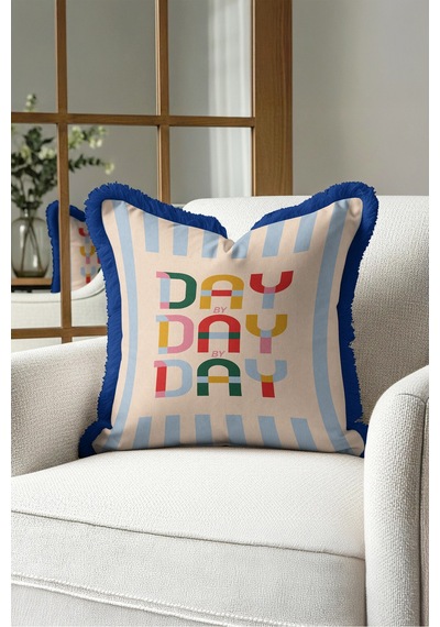 By Day Yazılı Renkli Pop Art Saçaklı Yastık Kılıfı-retro Krem Mavi Lacivert Püsküllü Kırlent Kılıfı Serin Esinti Ritüel By Day Yazılı Renkli Pop Art Saçaklı Yastık Kılıfı-retro Krem Mavi Lacivert Püsküllü Kırlent Kılıfı Serin Esinti Ritüel