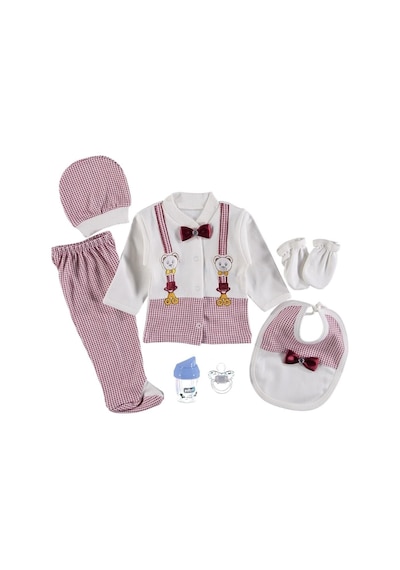 Mdrandy Papyonlu 7li Hastane Çıkışı Zıbın Seti Pembe