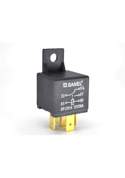 Mini Röle 12v 30-20a 5 Uçlu 2 Platinli Sanel Mini Röle 30-87-87a-
